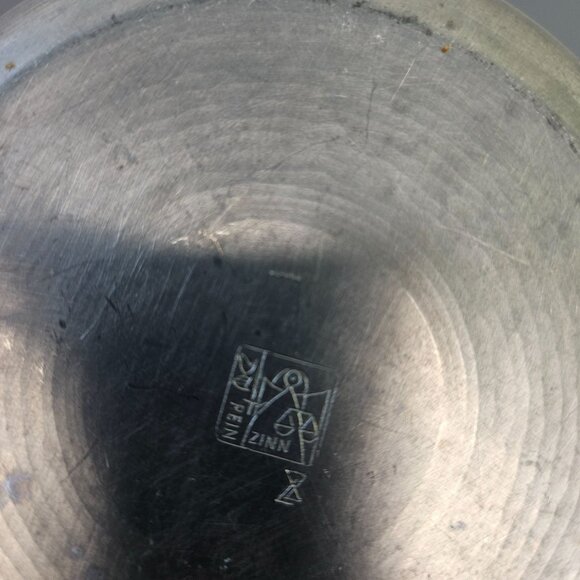 Set Of 4 Vintage Pewter Coasters With Greek Key Design - Picture 7 of 7